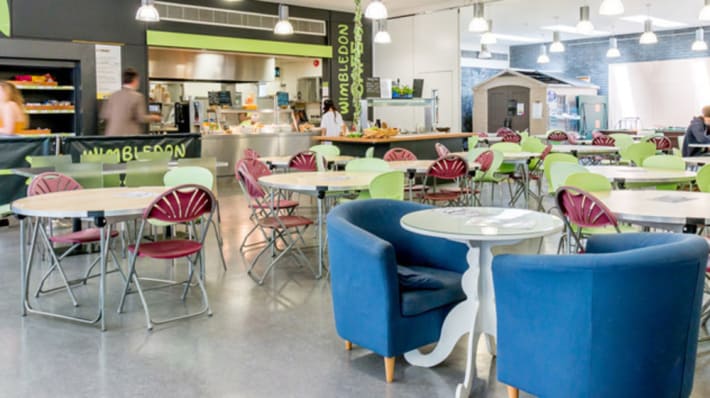 Interior of canteen at Wimbledon