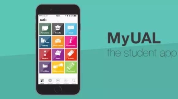 Screenshot of the UAL mobile app