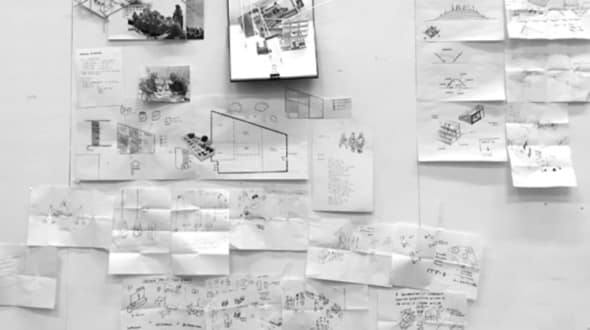 Designs stuck to a wall