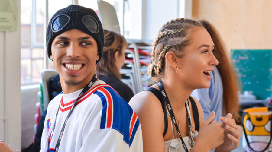 Two UAL Insights students during a classroom session