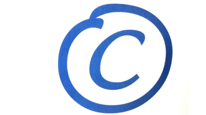 A blue copyright symbol
