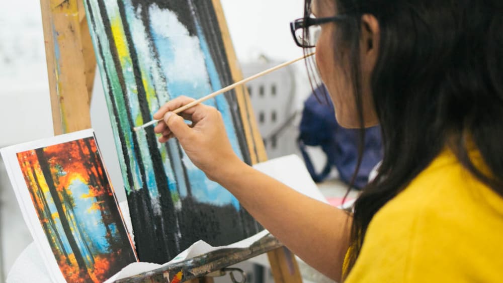 Student painting