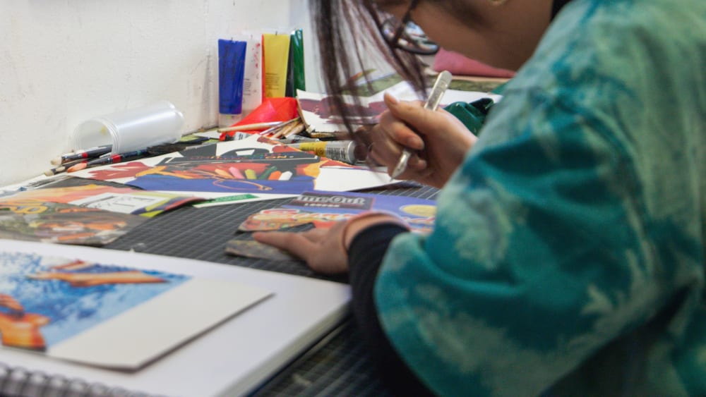 Student working