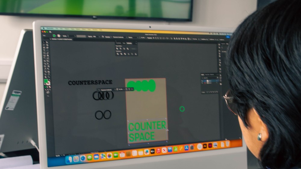 Student designing on computer