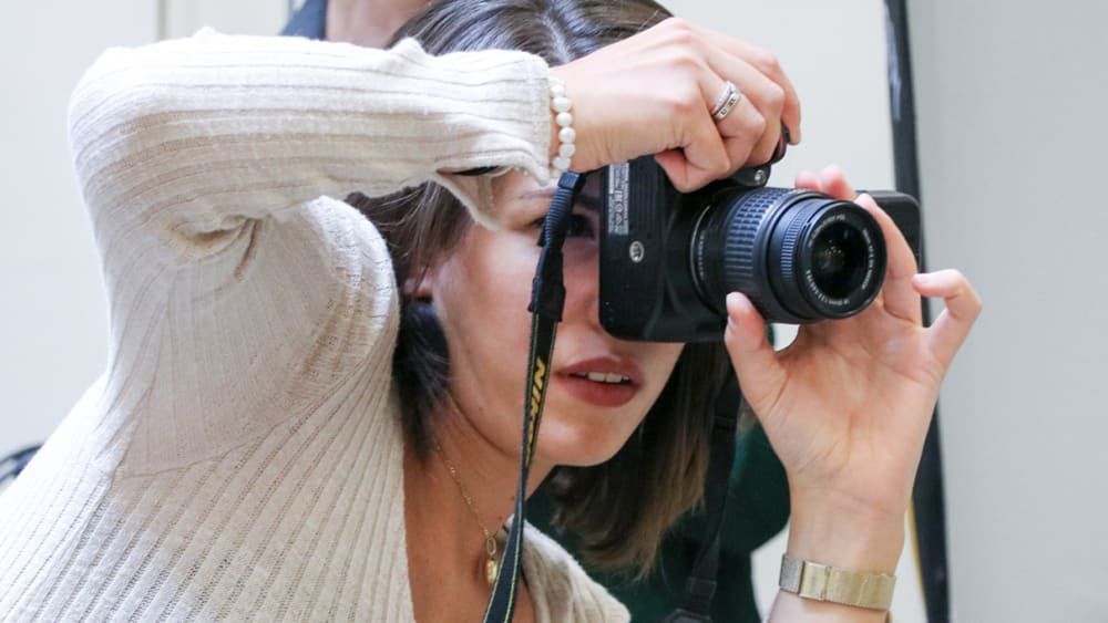 Student taking a photograph