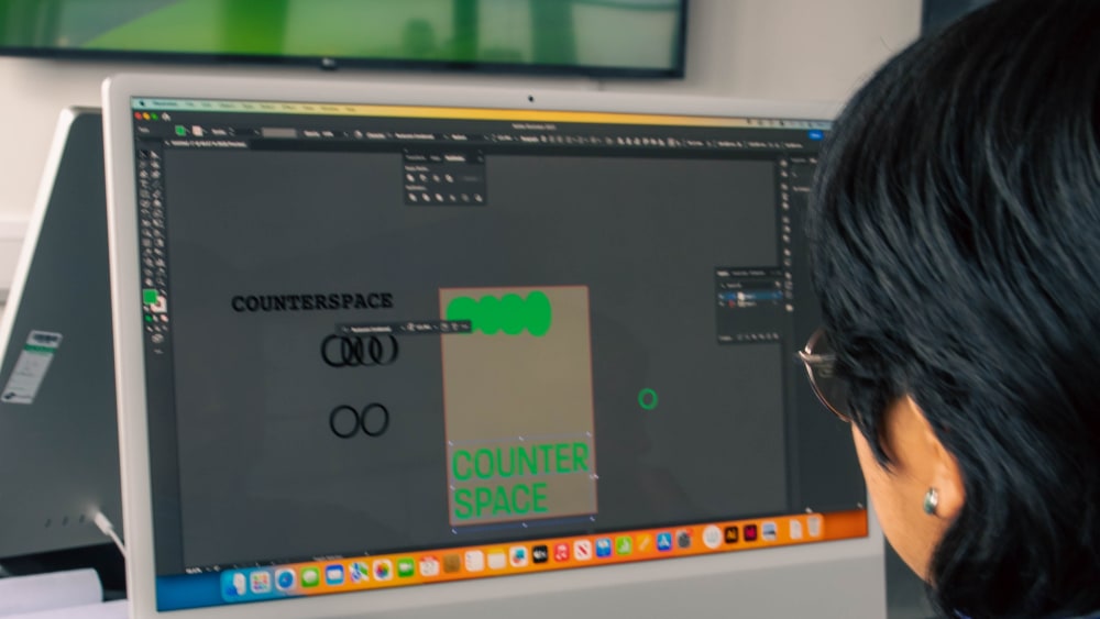 Student designing on computer