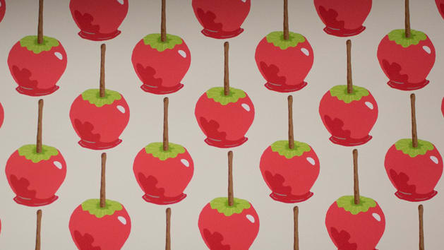 Painting of decorative toffee apples