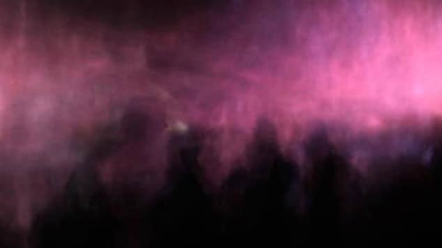 Pink lit fog