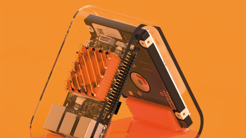 Sculpture on orange background