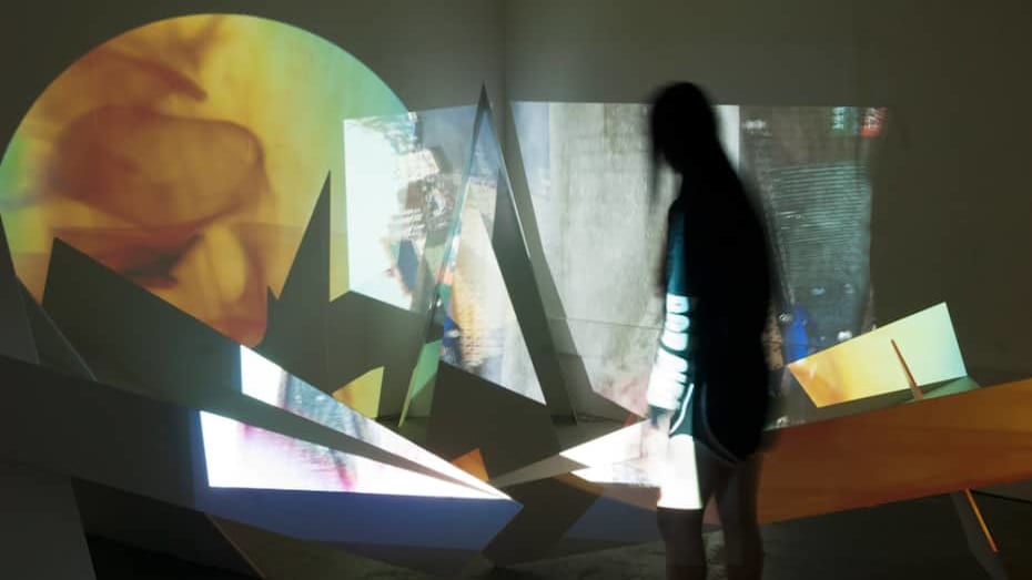 Light projections in dark room