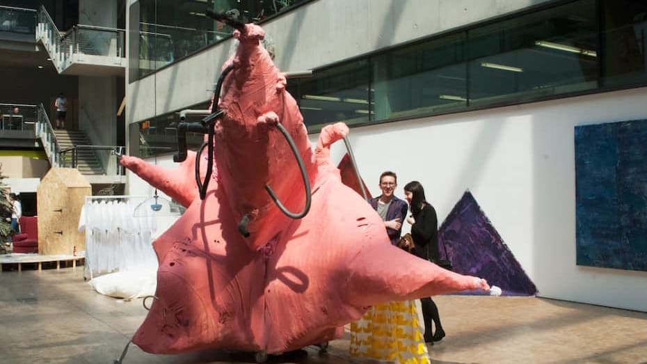 Large pink sculpture