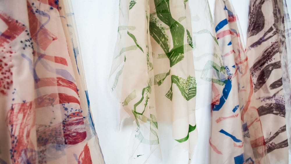 Hanging patterned fabrics