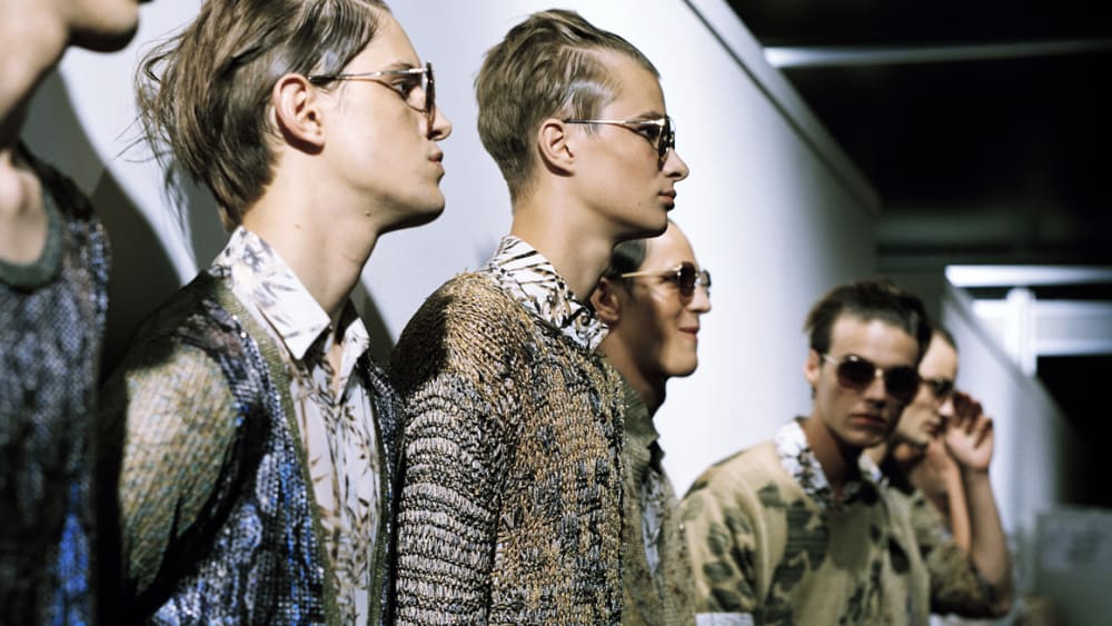 Models backstage at a James Long show