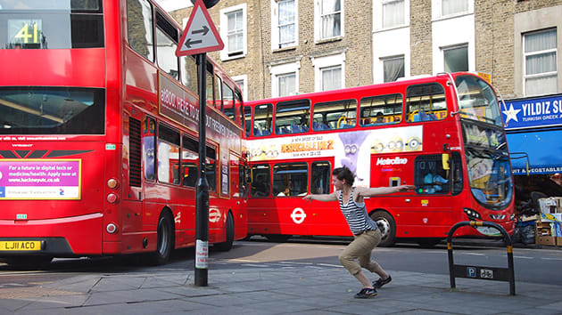 Red London buses