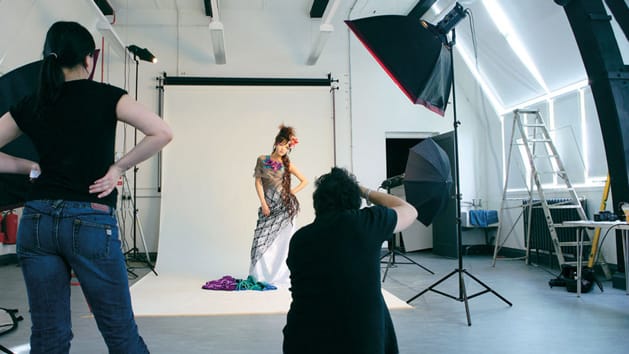 Photography LCF Student in Studio
