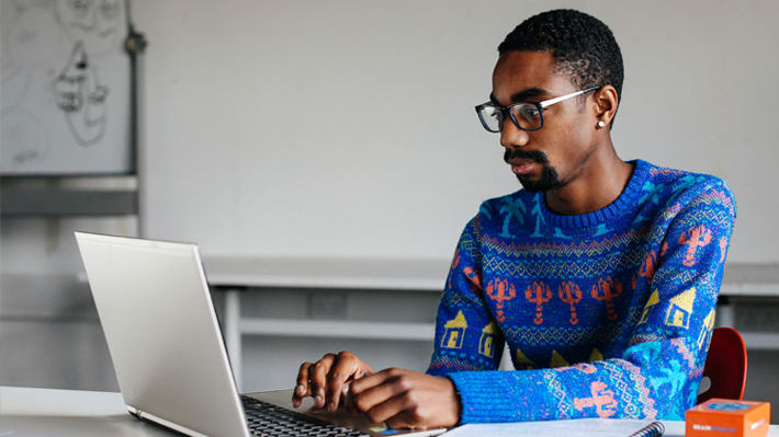 Student on laptop