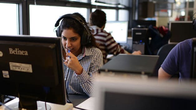 Girl working on a PC