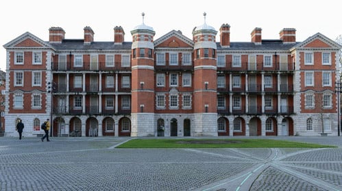 Exterior shot of the Parade Ground at Chelsea College of Art