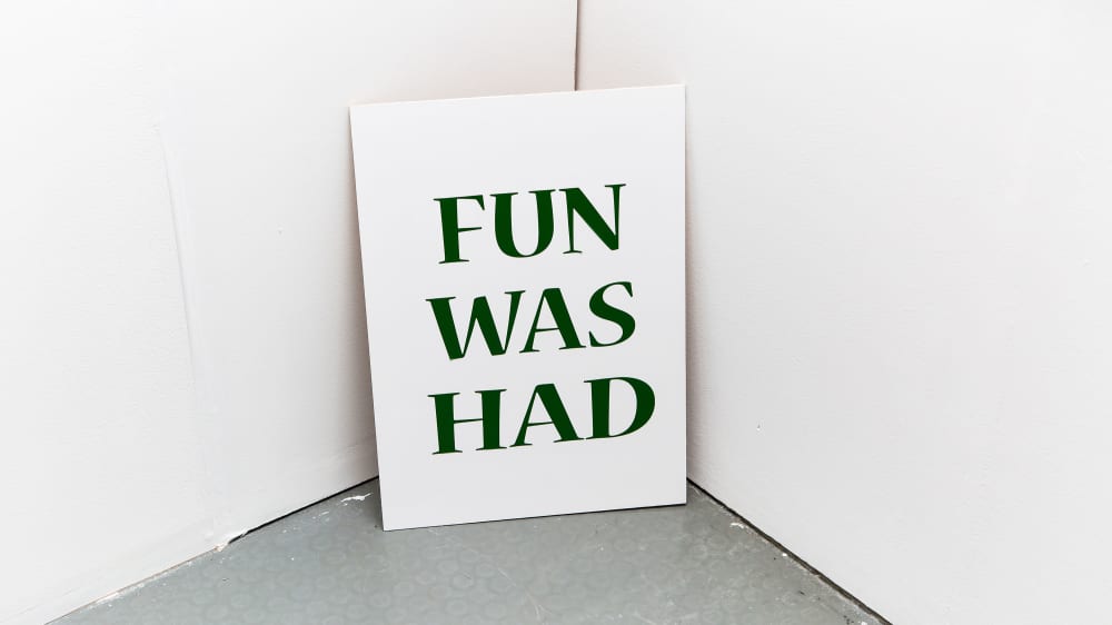 Fun was had text written on a card - image for Teenagers short courses at London College of Communication