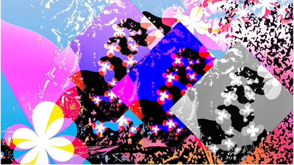 Colourful still life image which relate to the natural and artificial beauty of nature.