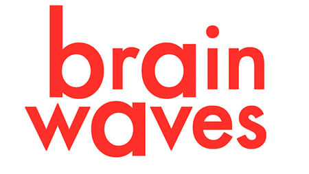 Brain Waves written in fluorescent coral colour