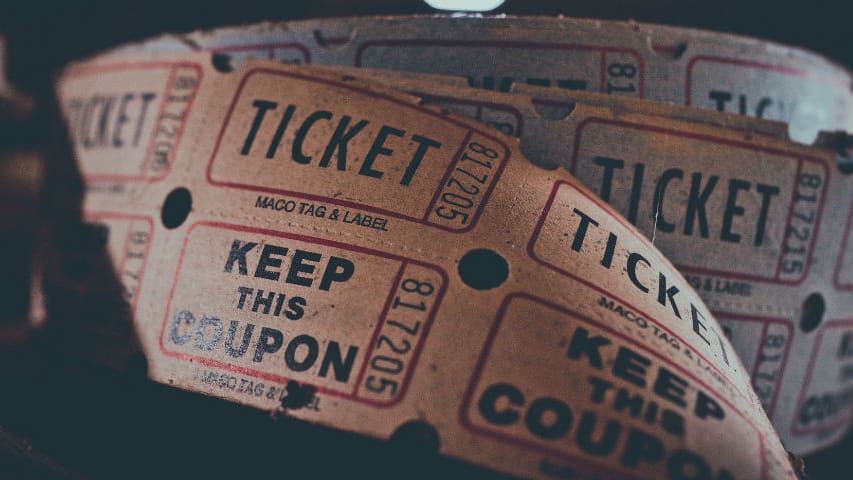 A reel of paper tickets