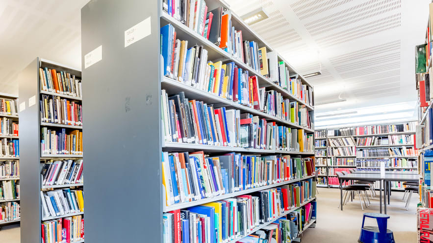 Rows of books at Chelsea Library