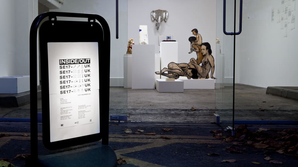 A sign outside a gallery 