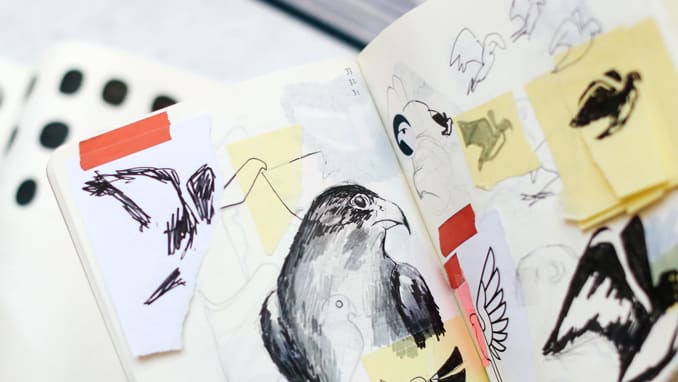 Sketchbook by Miguel Desport and Marion Bisserier during their Internship at Pentagram