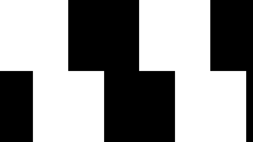 Two rows of black and white squares