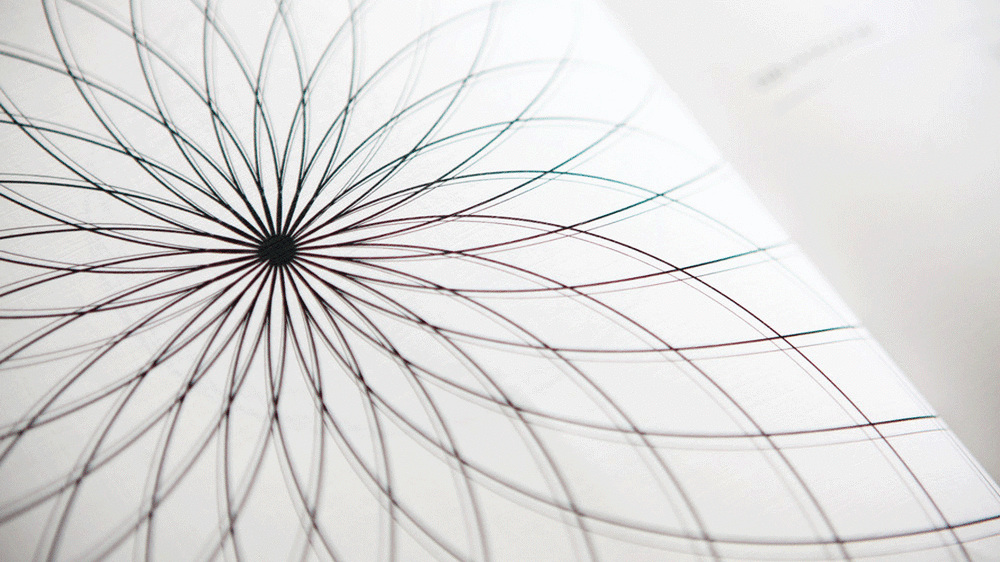 Spiral pattern in black on a white background