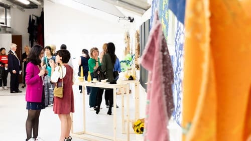Photo of people at private view in Chelsea College