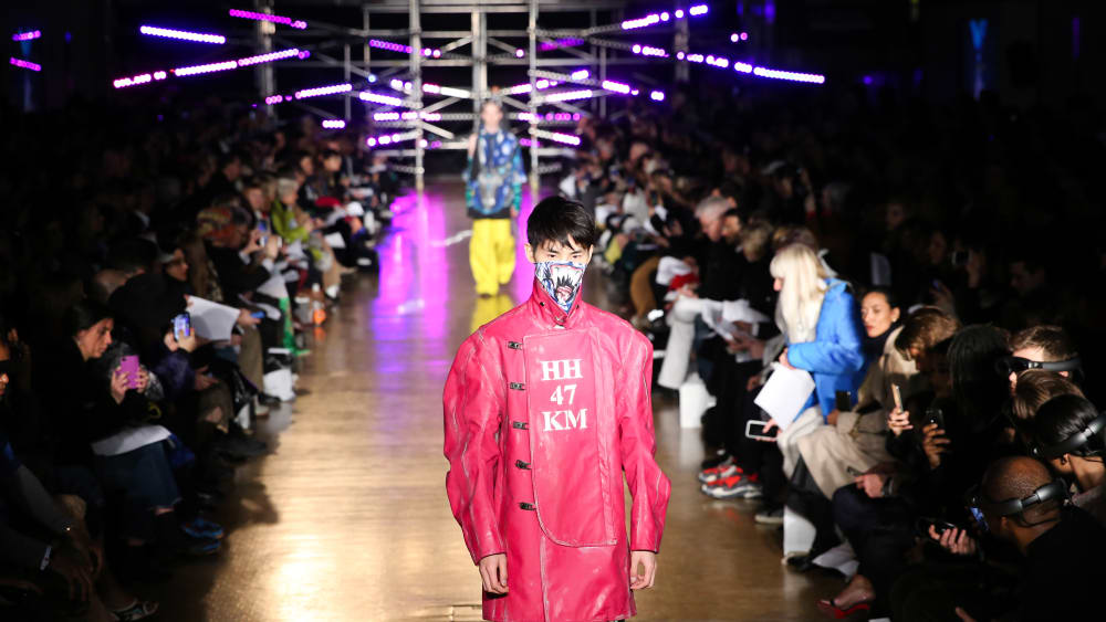 Man walking down catwalk