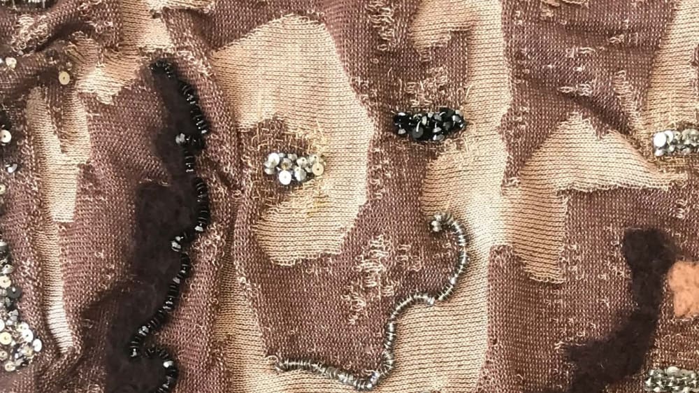 Close up image of one of Ferenc Zepko's textile samples