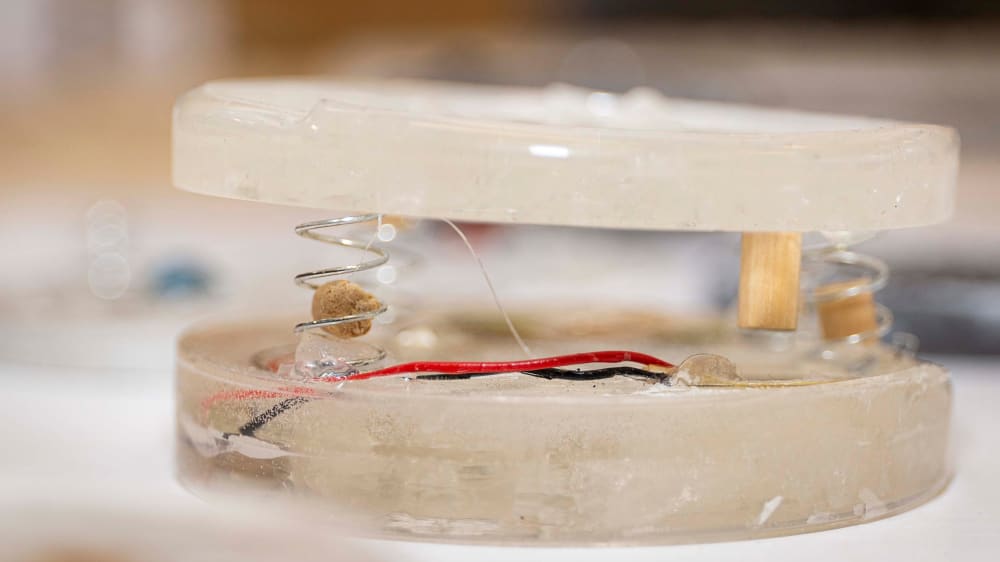 A close up of Riina Oun's pizoelectricity-powered pavement