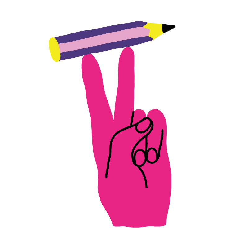 Hand balancing a pencil