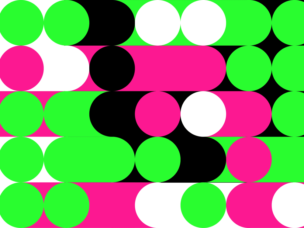 A graphic composed of multi-coloured circles.
