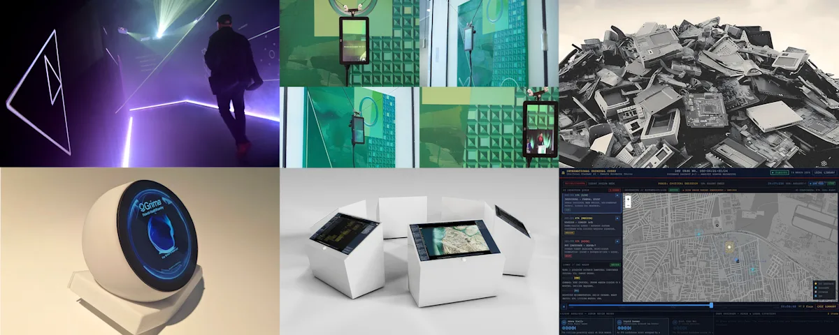 Tessellated images of AI work. 