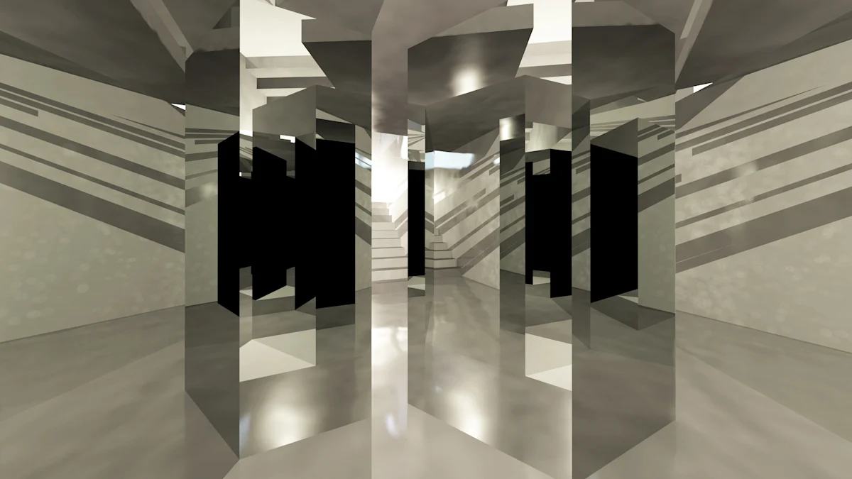 Computer render of mirrored room by BA Interior Design student.