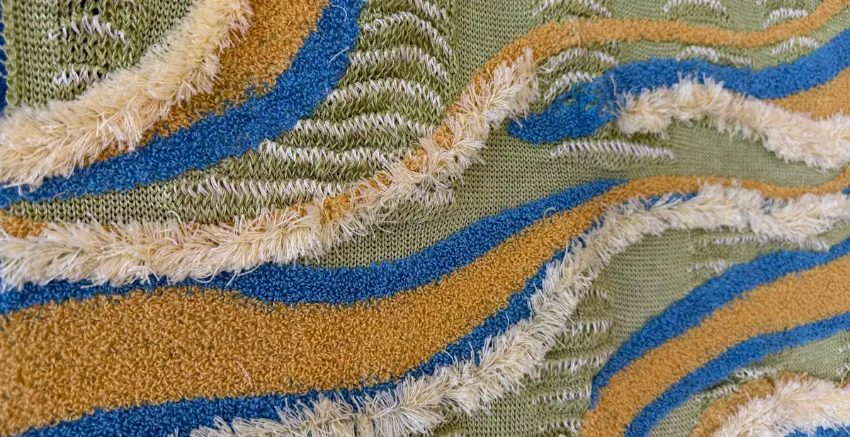 Close up of textiles at the Fashion Textiles Technologies exhibition 2025