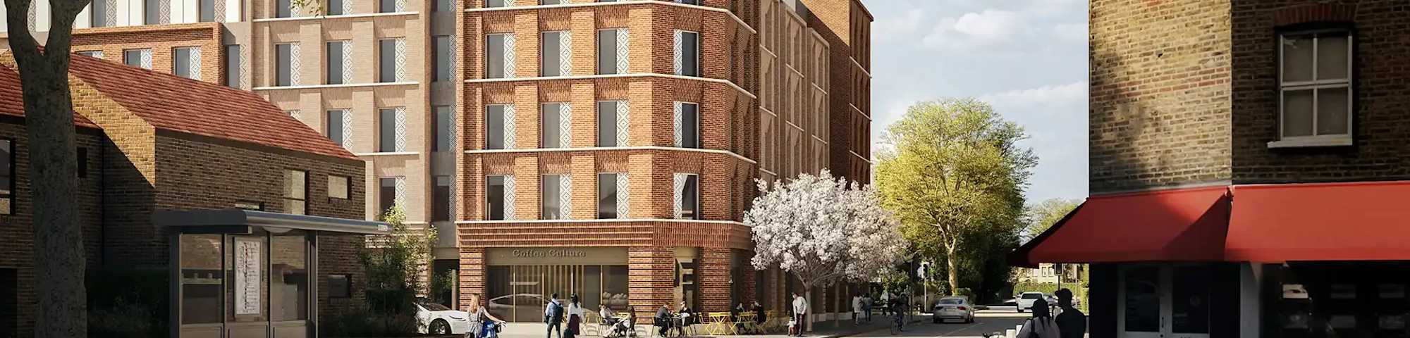 External of Signal House, a tall brick building.