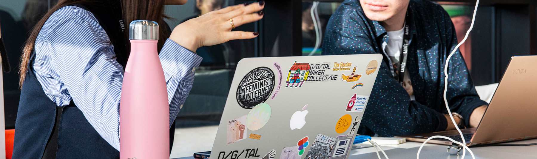 <p>Human-led AI Short Course | On campus<br><br>Image: Students working on laptops | UAL</p>