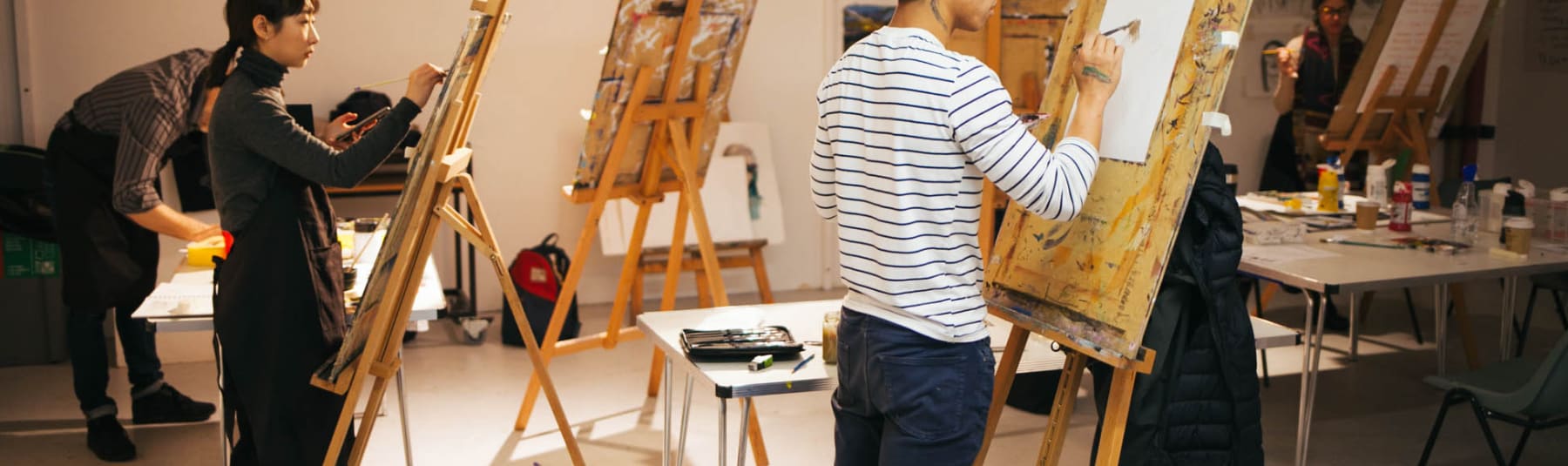Students painting