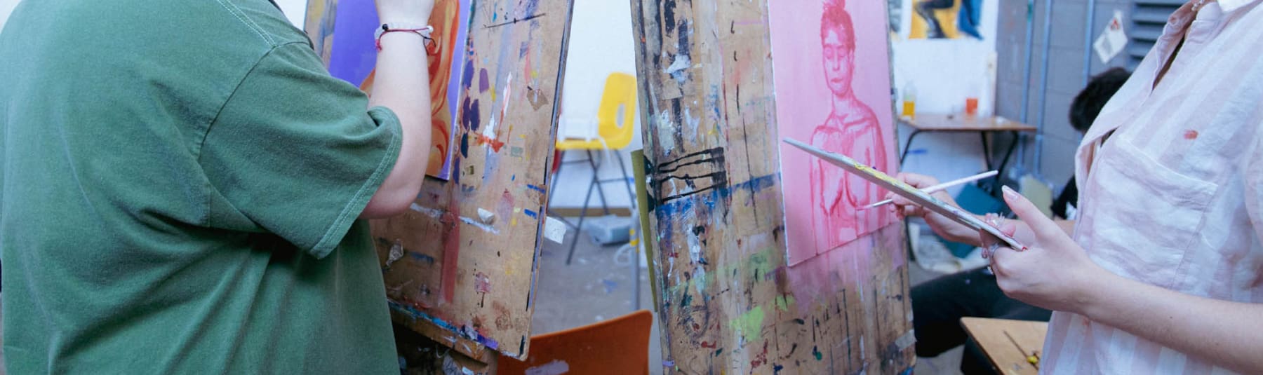 Students painting