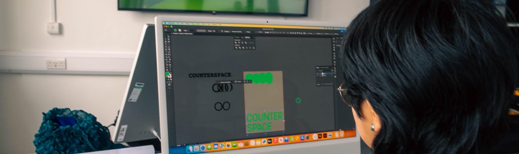 Student designing on computer