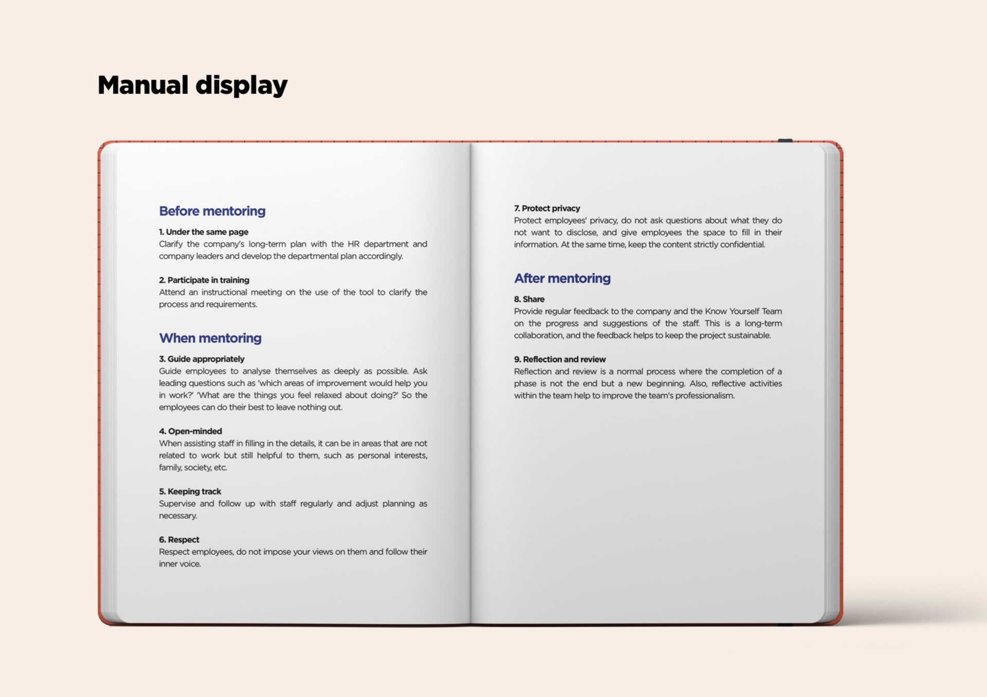 Manual display