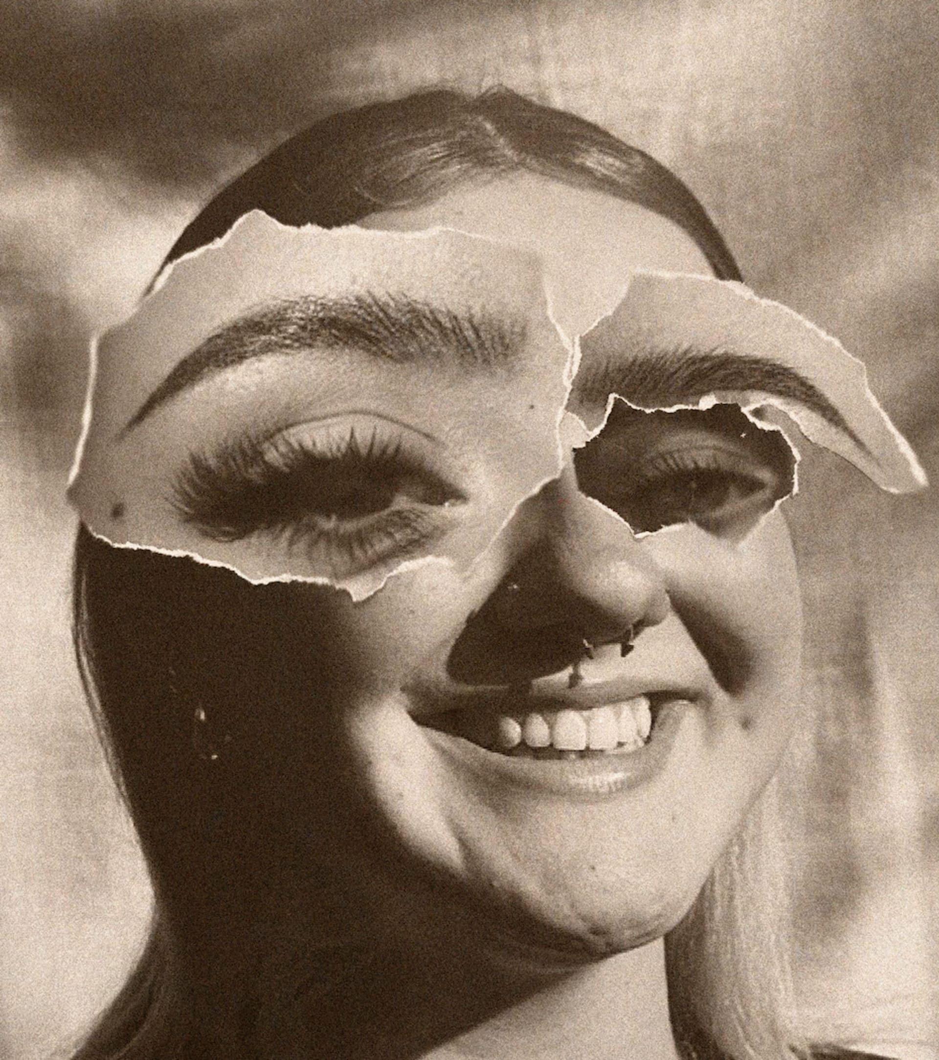 distorted woman's face
