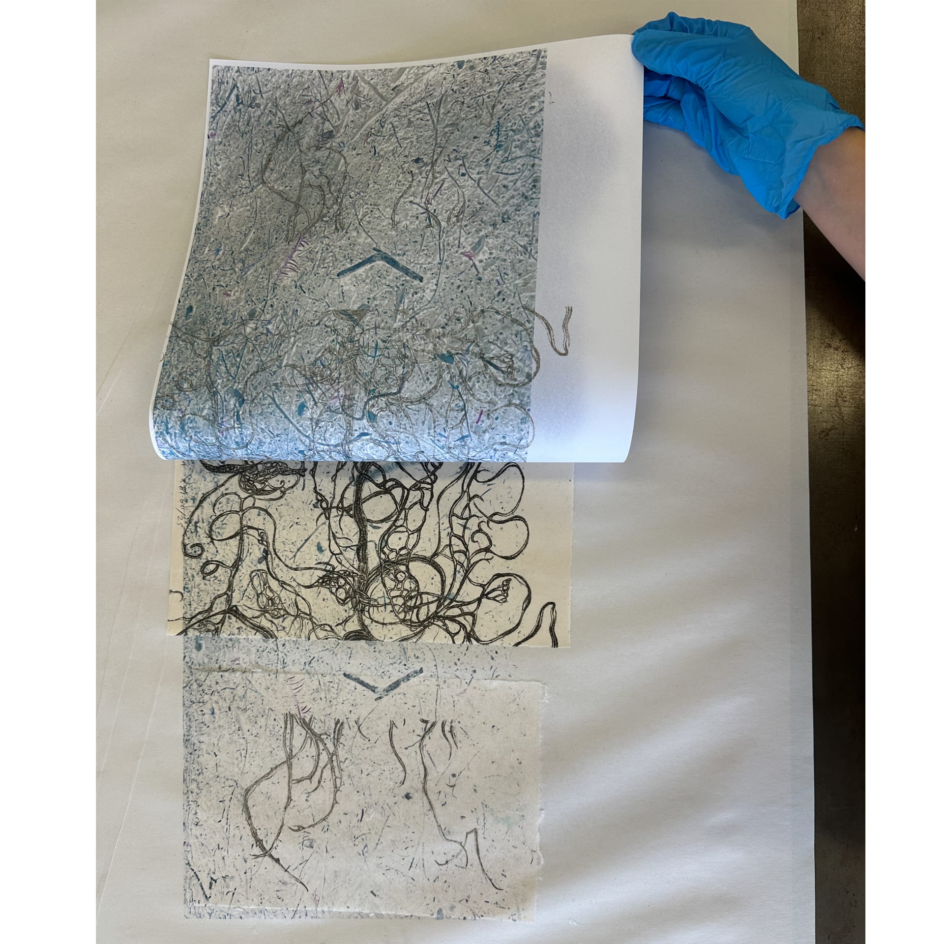 Lithographs with photo transfers.