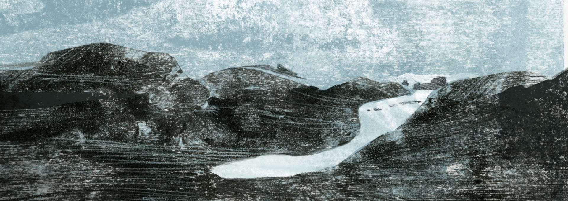 A distant, retreating glacier