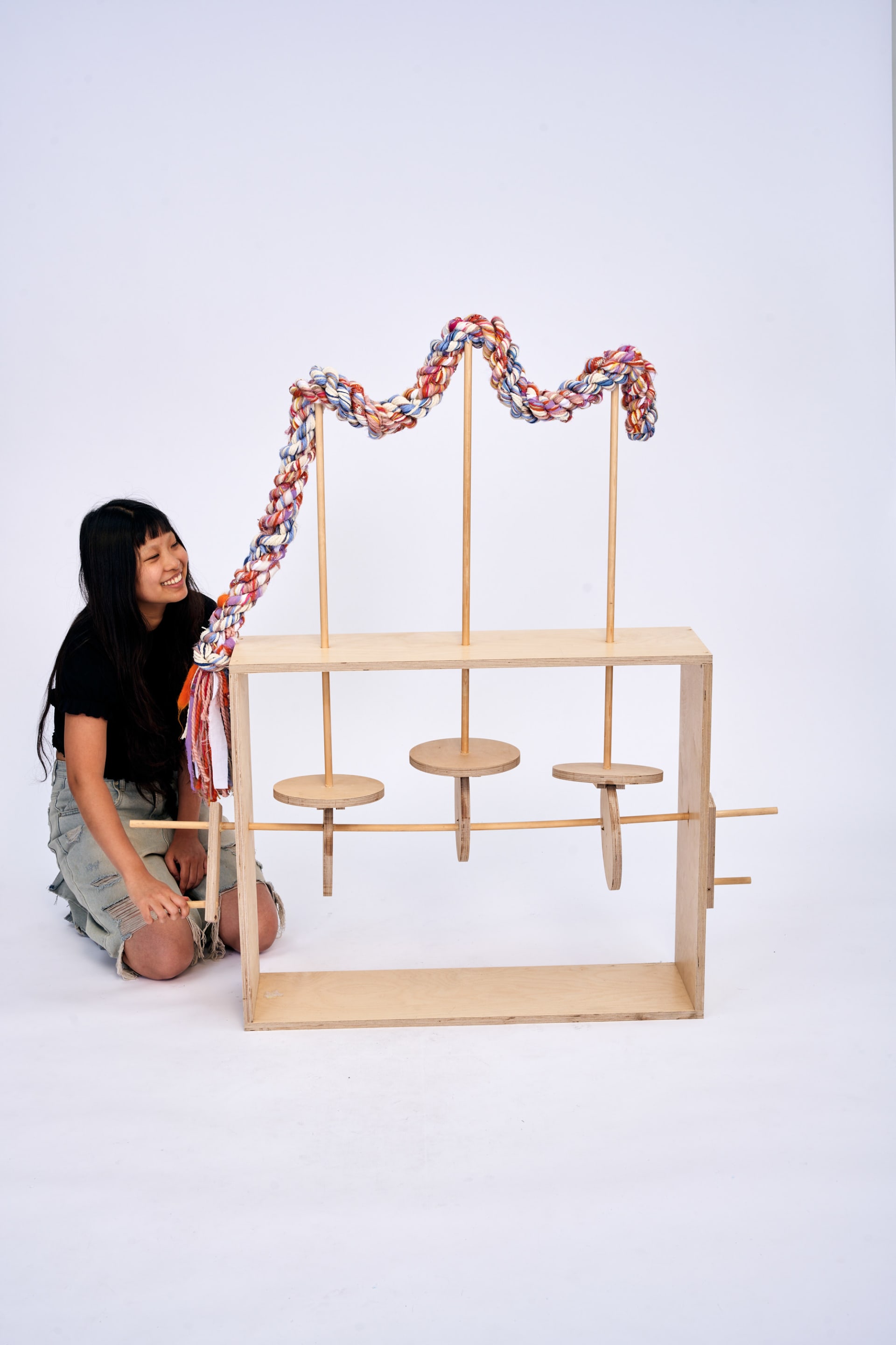 a automata toy mechanism with a cording